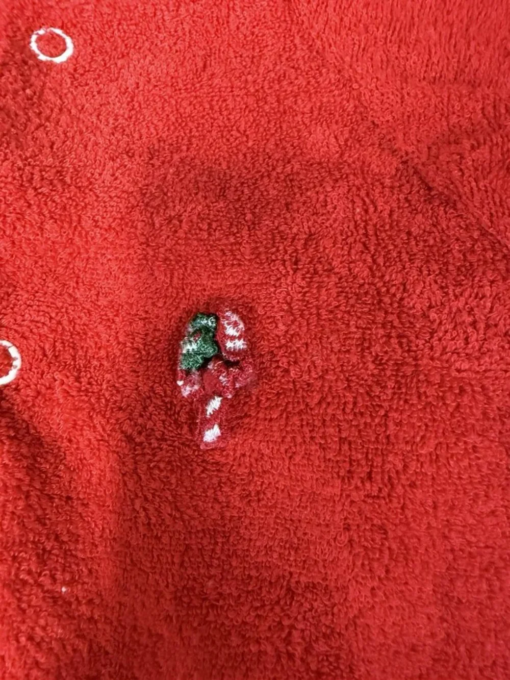 Vintage 1980s Alexis Terry Cloth 2T Sleeper Christmas Candy Cane Red Cap Toddler